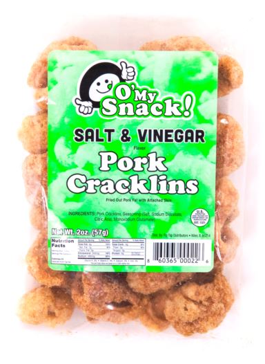 Salt & Vinegar Pork Cracklins (18 bags)